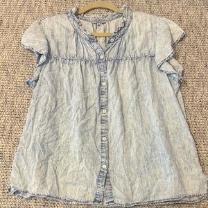 Rails Women’s “Ruthie”Light Acid Wash Blue Button Down Shirt/SZ LG